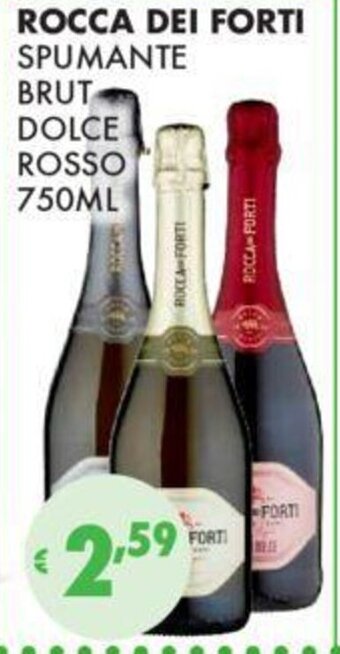 Eté ROCCA DEI FORTI SPUMANTE BRUT DOLCE ROSSO 750ML offerta