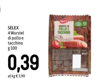 Famila Superstore SELEX 4 Wurstel di pollo e tacchino offerta