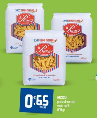 RUSSO pasta di semola varie trafile 500 gr