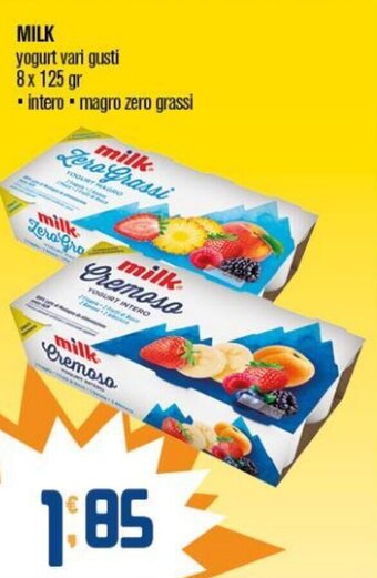 MILK yogurt vari gusti 8x 125 gr