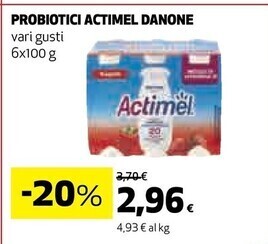 Coop Danone probiotici actimel offerta