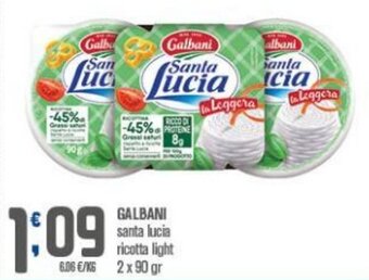 Ottimo Market GALBANI santa lucia ricotta light 2x 90 gr offerta