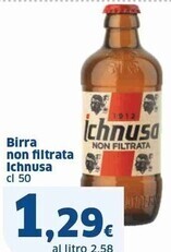 Ichnusa birra non filtrata