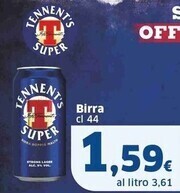 Sigma Tennent's birra offerta