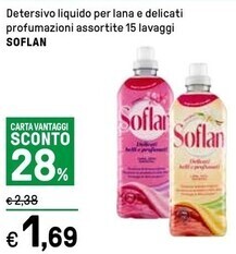 Iper La Grande Soflan detersivo liquido per lana e delicati profumazioni offerta