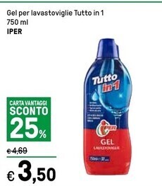 Iper La Grande Iper gel per lavastoviglie tutto in 1 offerta