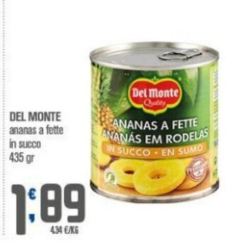 DEL MONTE ananas a fette in succo 435 gr