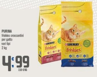 PURINA friskies croccantini per gatto vari tipi 2 kg