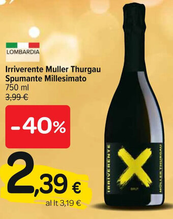 Irriverente Muller Thurgau Spumante Millesimato 750 ml