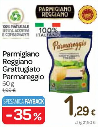 Carrefour Express Parmigiano Reggiano Grattugiato Parmareggio 60 g offerta