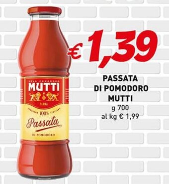 Supermercato Coal PASSATA DI POMODORO MUTTI g 700 offerta