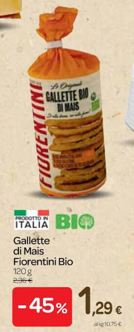 Carrefour Express Gallette di Mais Fiorentini Bio 120 g offerta