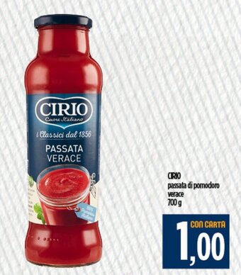 Ciro Amodio CIRIO passata di pomodoro verace 700 g offerta