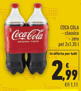 Conad Margherita COCA COLA - classica - zero pet 2x1,35 l offerta