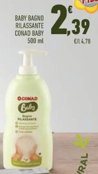 Conad Margherita BABY BAGNO RILASSANTE CONAD BABY 500 ml offerta