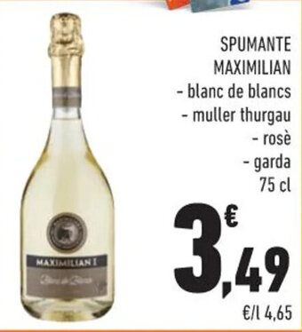 SPUMANTE MAXIMILIAN - blanc de blancs - muller thurgau - rosè - garda 75 cl