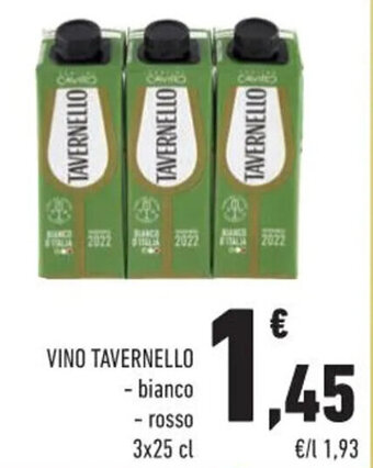 Conad Margherita VINO TAVERNELLO - bianco - rosso 3x25 cl offerta