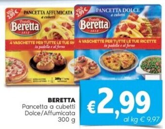 Quick Sisa BERETTA Pancetta a cubetti Dolce/Affumicata 300 g offerta
