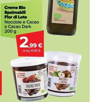 Carrefour Market Fior di loto creme bio spalmabili offerta