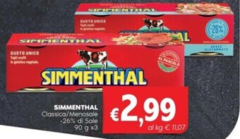 Quick Sisa SIMMENTHAL Classica/Menosale -26% di Sale 90 g x3 offerta