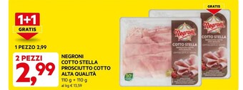 DPiù Negroni cotto stella prosciutto cotto alta qualità offerta