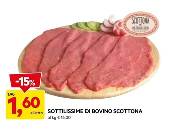 DPiù Sottilissime di bovino scottona offerta