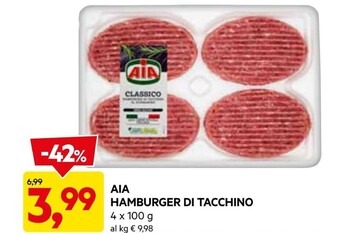 DPiù Aia hamburger di tacchino offerta