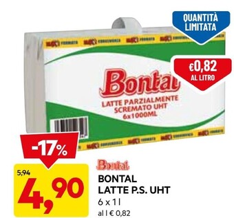DPiù Bontal latte p.s uht offerta