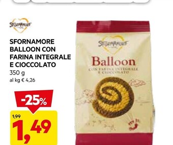 DPiù Sfornamore balloon con farina integrale e cioccolato offerta
