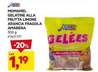 DPiù Momamel - gelatine alla frutta limone arancia fragola amarena offerta