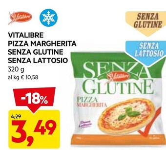 DPiù Vitalibre pizza margherita senza glutine senza lattosio offerta