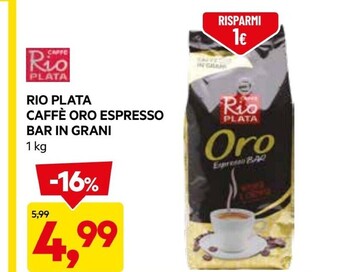 DPiù Rio plata - caffe oro espresso bar in grani offerta