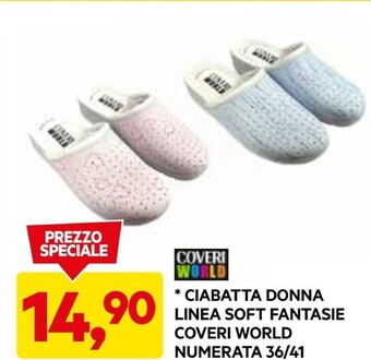 DPiù Coveri world ciabatta donna linea soft fantasie offerta