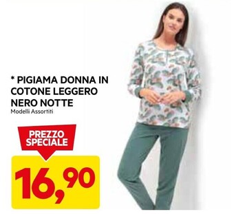DPiù Nero notte - pigiama donna in cotone leggero offerta