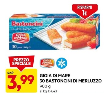 DPiù Gioia di mare bastoncini di merluzzo offerta
