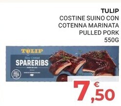 Tulip costine suino con cotenna marinata pulled pork