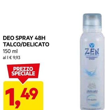 DPiù Zen - deo spray 48h talco/delicato offerta