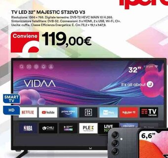 Ipercoop TV LED 32" MAJESTIC ST32VD V3 offerta