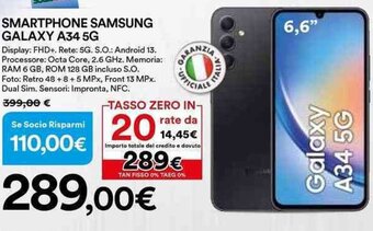 Ipercoop SMARTPHONE SAMSUNG GALAXY A34 5G offerta