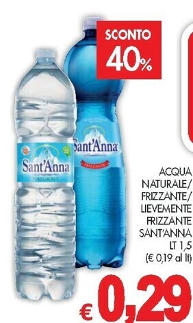 PrestoFresco Sant'anna acqua naturale offerta