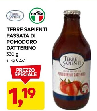 DPiù Terre sapienti passata di pomodoro datterino offerta