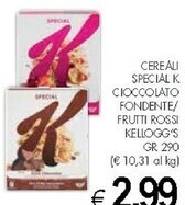 PrestoFresco Kelloggs cereali special k cioccolato fondente/frutti rossi offerta