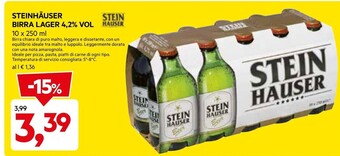 DPiù Steinhàuser birra lager 4,2% vol offerta