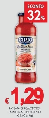 PrestoFresco Cirio passata corse evevia masterchef passata di pomodoro la rustica offerta