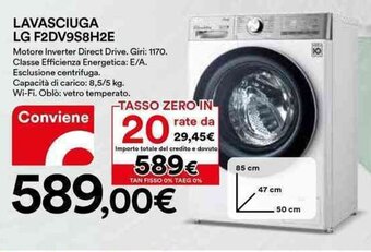 Ipercoop LAVASCIUGA LG F2DV9S8H2E offerta