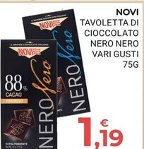 Eté Novi tavoletta di cioccolato nero offerta