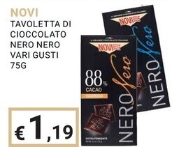 Eté Novi tavoletta di cioccolato nero nero offerta