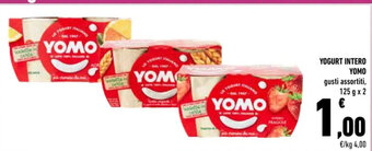 Conad YOGURT INTERO YOMO gusti assortiti, 125 g x 2 offerta