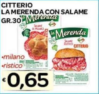 Euromarket Carandente CITTERIO LA MERENDA CON SALAME GR. 30 offerta