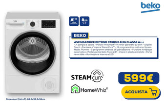 BEKO ASCIUGATRICE BEYOND BT3831S 8 KG CLASSE A